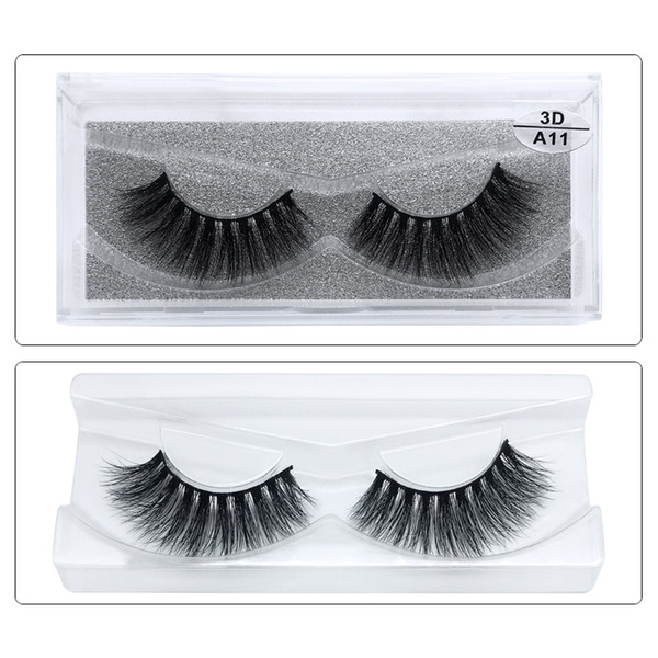 1Pair/lot 3D Mink Eyelashes Full Strip False Eyelashes Long Individual Handmade Mink Lashes A Series Multi-layer Thick Eye Lashes A-11