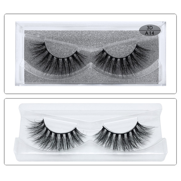 1Pair/lot 3D Mink Eyelashes Full Strip False Eyelashes Long Individual Handmade Mink Lashes A Series Multi-layer Thick Eye Lashes A-14