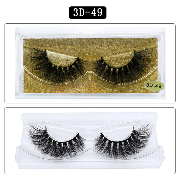 1Pair/lot 3D Mink lashes Wholesale Natural False Eyelashes 3D Mink Eyelashes Soft makeup Extension cilios 3D-49