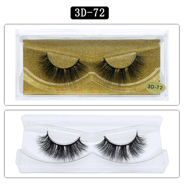 1Pair/lot 3D Mink lashes Wholesale Natural False Eyelashes 3D Mink Eyelashes Soft makeup Extension cilios 3D-72