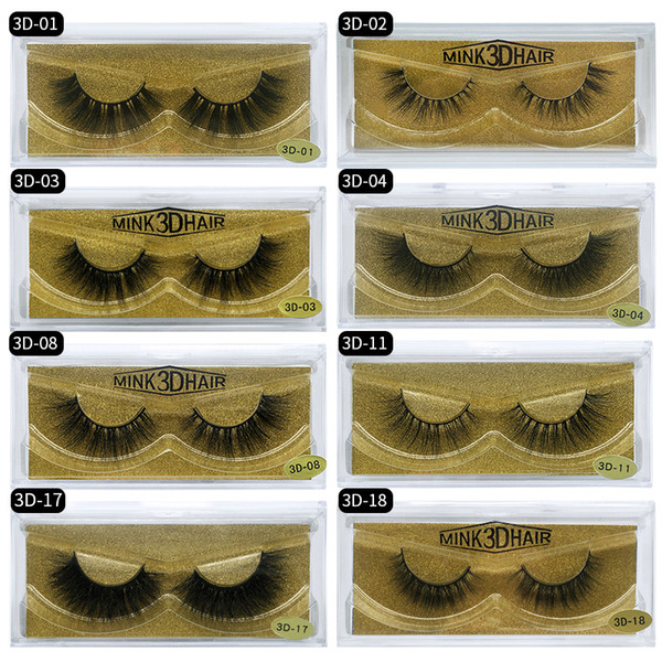 1Pair/lot 3D Mink lashes Wholesale Natural False Eyelashes 3D Mink Eyelashes Soft makeup Extension cilios