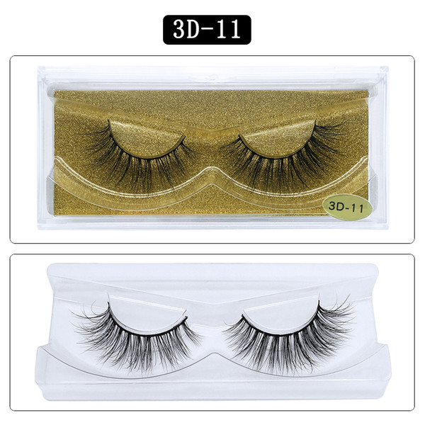 1Pair/lot 3D Mink lashes Wholesale Natural False Eyelashes 3D Mink Eyelashes Soft makeup Extension cilios 3D-11