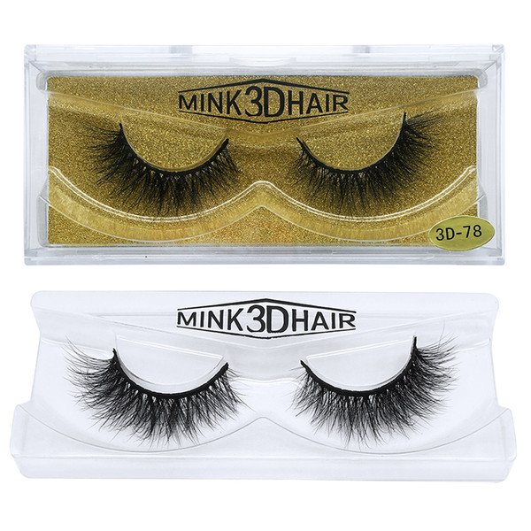 1Pair/lot 3D Mink lashes Wholesale Natural False Eyelashes 3D Mink Eyelashes Soft makeup Extension cilios 3D-78