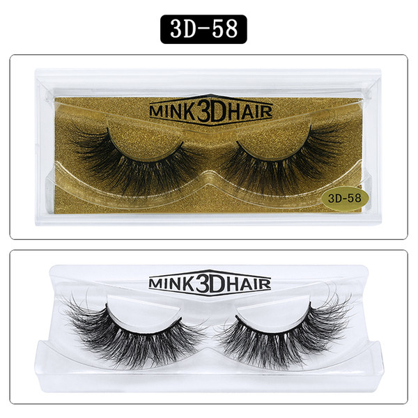 1Pair/lot 3D Mink lashes Wholesale Natural False Eyelashes 3D Mink Eyelashes Soft makeup Extension cilios 3D-58