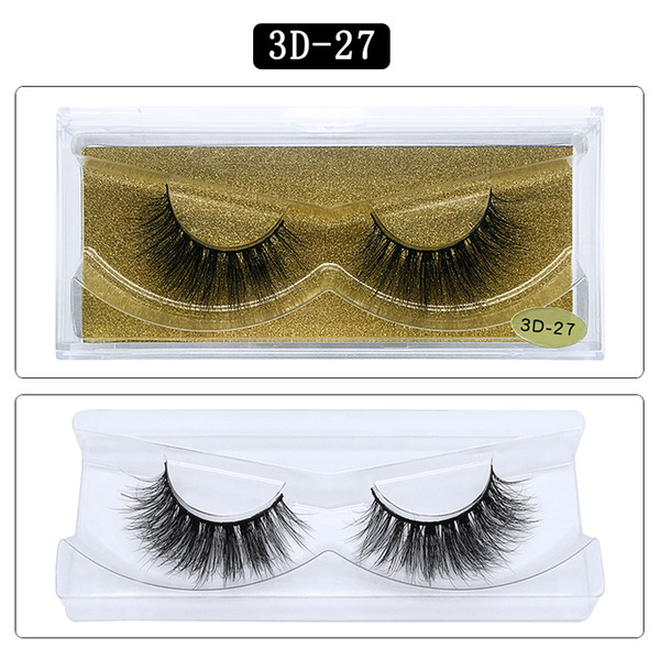 1Pair/lot 3D Mink lashes Wholesale Natural False Eyelashes 3D Mink Eyelashes Soft makeup Extension cilios 3D-27