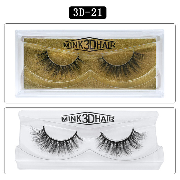 1Pair/lot 3D Mink lashes Wholesale Natural False Eyelashes 3D Mink Eyelashes Soft makeup Extension cilios 3D-21