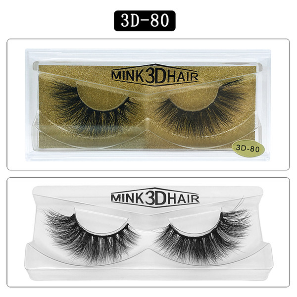 1Pair/lot 3D Mink lashes Wholesale Natural False Eyelashes 3D Mink Eyelashes Soft makeup Extension cilios 3D-80