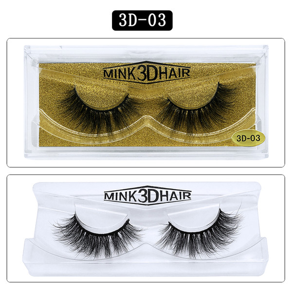 1Pair/lot 3D Mink lashes Wholesale Natural False Eyelashes 3D Mink Eyelashes Soft makeup Extension cilios 3D-03