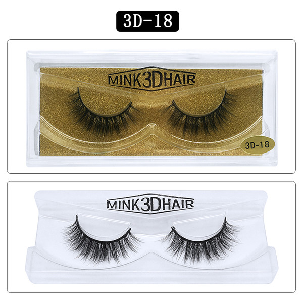 1Pair/lot 3D Mink lashes Wholesale Natural False Eyelashes 3D Mink Eyelashes Soft makeup Extension cilios 3D-18