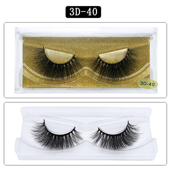 1Pair/lot 3D Mink lashes Wholesale Natural False Eyelashes 3D Mink Eyelashes Soft makeup Extension cilios 3D-40