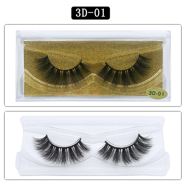 1Pair/lot 3D Mink lashes Wholesale Natural False Eyelashes 3D Mink Eyelashes Soft makeup Extension cilios 3D-01