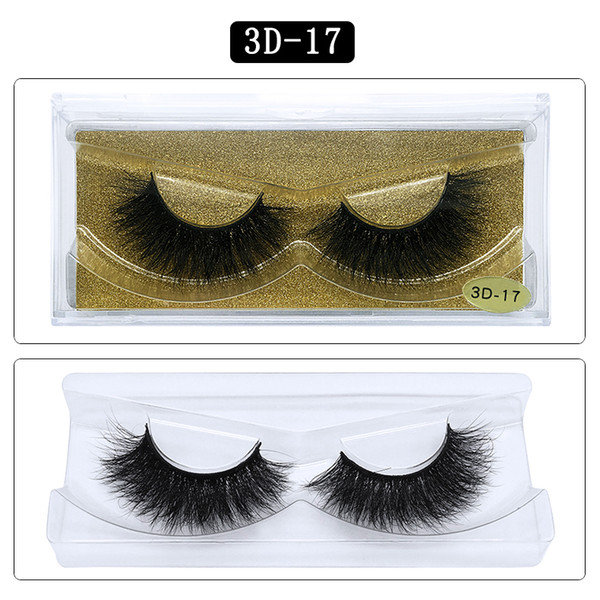 1Pair/lot 3D Mink lashes Wholesale Natural False Eyelashes 3D Mink Eyelashes Soft makeup Extension cilios 3D-17