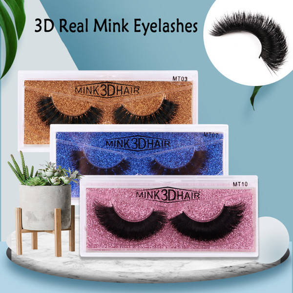 Eyelashes wholesale 3D Real Mink Eyelashes Natural Long False Eyelashes 100% Hand Made False Lashes Eye Extension cilios Long lasting