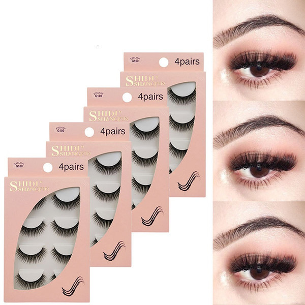 Tamax G100 wholesale 4 Pairs Mink Eyelashes 3D Mink Lashes Fake Eyelashes Natural 3d False Lashes 10-15mm drop ship free shipment