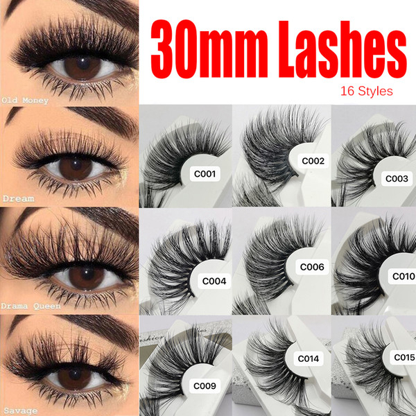 Long Length 25-30mm 100% Real Mink Eyelashes False Eyelashes Crisscross Natural Fake lashes Makeup 3D Mink Lashes Extension Eyelash Beauty