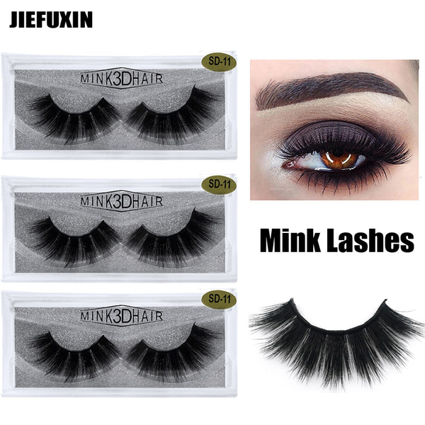 1Pair/lot Eyelashes 3D Mink Lashes natural handmade volume soft lashes long eyelash extension real mink eyelash for makeup