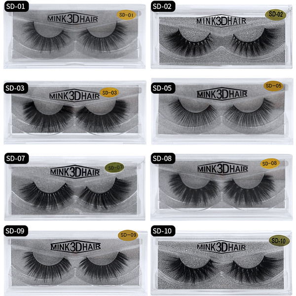 1Pair/lot Mink Eyelashes makeup 100% Real 3D Mink Lashes Natural Thick False Eyelashes Eye Lashes Makeup Extension Beauty Tools