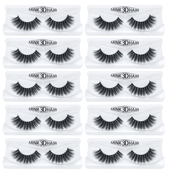 1Pair/lot 3D mink eyelashes long lasting mink lashes natural dramatic volume eyelashes extension false eyelashes