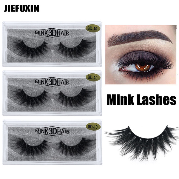 1Pair/lot 3D Mink Lashes Eyelash Extension 100% Handmade Thick Volume Long False Lash Makeup Giltter Packing 1 Pair