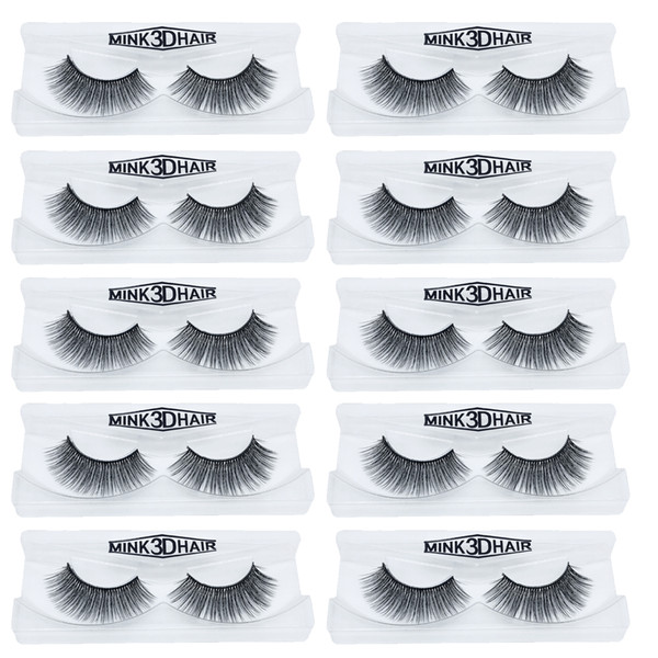 1Pair/lot Mink Eyelashes Invisible Band Lashes Natural 3D Mink False Eyelash Full Strip Transparent band lashes