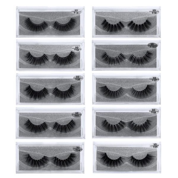 JIEFUXIN Mink Eyelashes Invisible Band Lashes Natural 3D Mink False Eyelash Full Strip Transparent band lashes cilios posticos