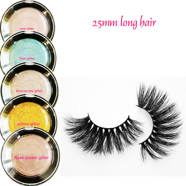 25mm long hair eyelashes 3D Mink hair lashes Soft Makeup mink eyelash Natural extra long mink hair eyelashes private logo L21