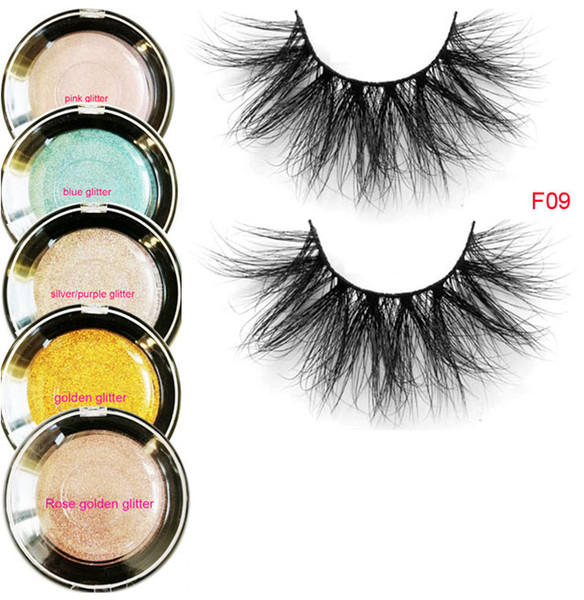 25mm long hair eyelashes 3D Mink hair lashes Soft Makeup mink eyelash Natural extra long mink hair eyelashes private logo F09