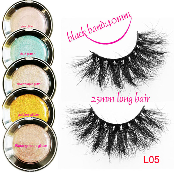 25mm long hair eyelashes 3D Mink hair lashes Mink Eyelash Soft Makeup Fake Eye Lashes Natural extra long mink hair lashes 005