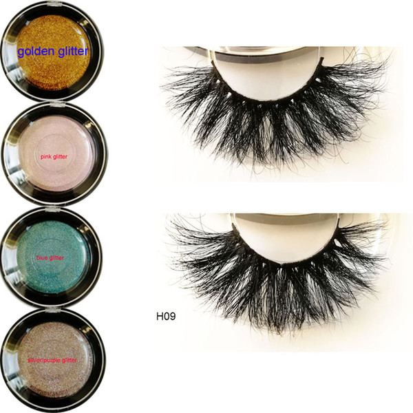 25mm long eyelashes 3D Mink Lashes Black Natural Thick Mink Eyelash Soft Makeup Fake Eye Lashes Natural extra long mink hair lashes H09