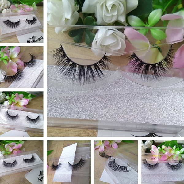 1 Pair/Box Natural 3D Mink Lashes Thick Cross Natural False Eyelash 3D Eyelash Extensions factory supply for sale