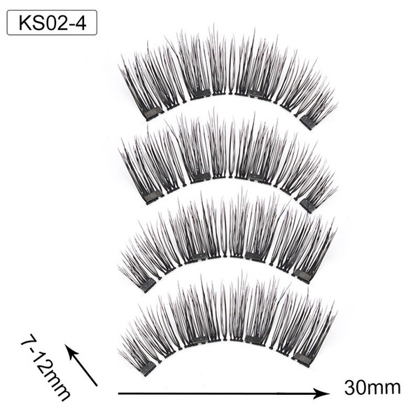 Magnetic eyelashes with 4 magnets handmade 3D/6D magnetic lashes natural false eyelash