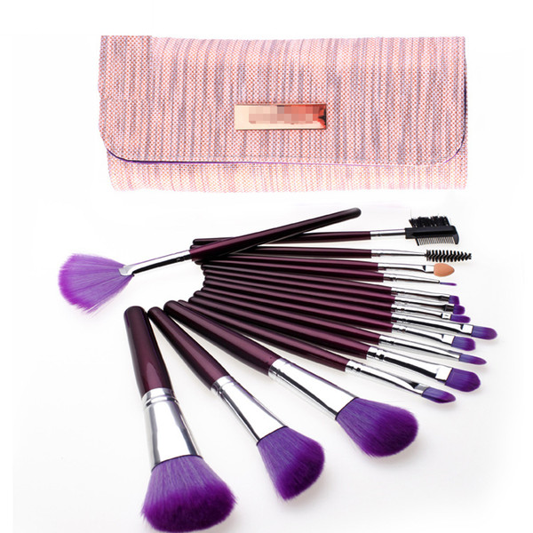 zouyesan free delivery 2019 16 Purple Cosmetic Brush Purple Violet Hair Brush Cosmetic Set Brush Beauty Tool Set