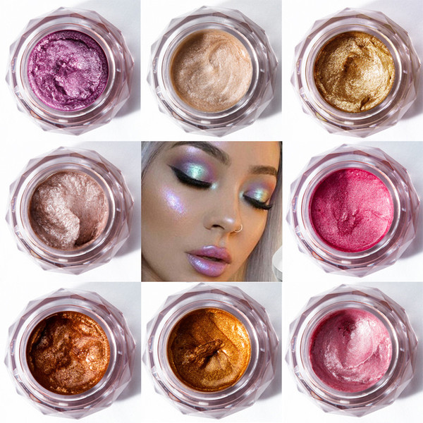 Face Highlighter Jelly Gel Mermaid Eyeshadow Glow Body Glitter Festival Makeup iluminador Gold Liquid Highlighter Pink Bronzer