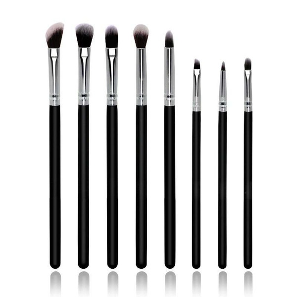 8Pcs Professional Eyeshadow Makeup Brushes Set Black Wood Handle Synthetic Hair Eye shadow Eyebrow Eyeliner Blending Smudge Brush maquillaje