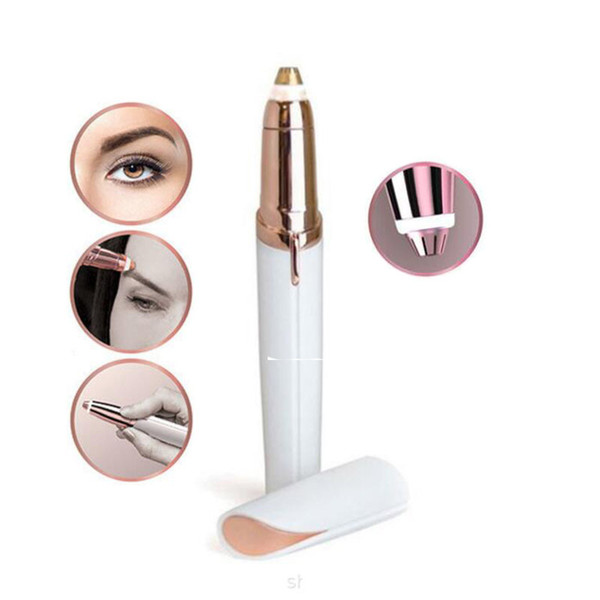 Electric Face Eyebrow Hair Remover Mini Electric Eyebrow Trimmer Painless Eye brow Razor Epilator with LED Light OPP Package