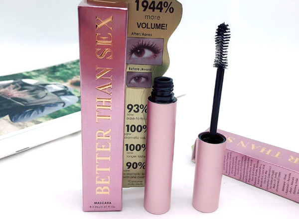 Hot Sell Eye Makeup 1 pcs brand dramatic volume Mascara Black long-lasting waterproof Better Than Sex mascara cream 8.0ml with Pink Tube