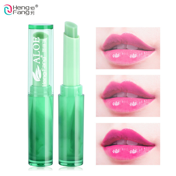 Hengfang aloe vera nourishes lipstick Temperature Change Color long lasting Moisturizer cosmetic green color 2018 New beauty Lip balm