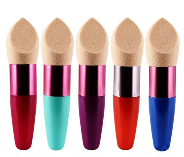 Hot Sell Colorful Beauty Sponge Puff brush Concealer Foundation puff rod Smooth Puff brush Cosmetic tools sponge Applicators