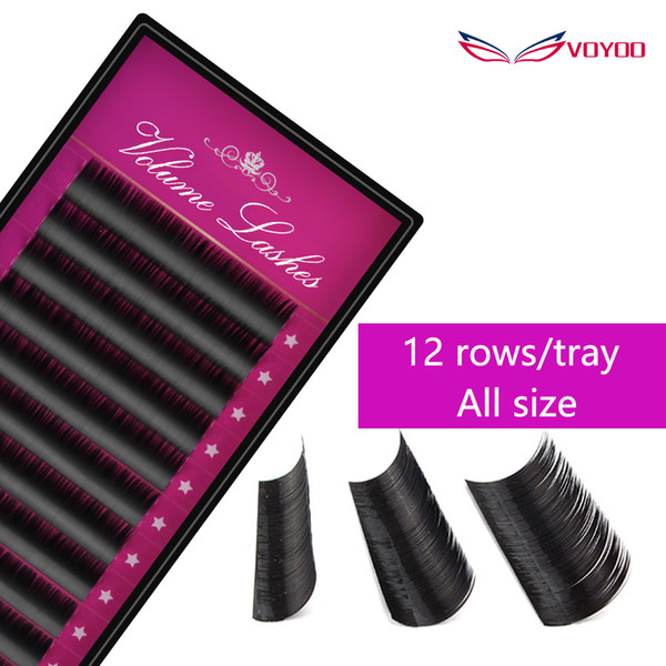 VOLYOO 0.05-0.15 Thickness B/C/D Curl 3d Eyelash Extension,Natural Lashes Extension for Professionals,Volume Eyelash Extension