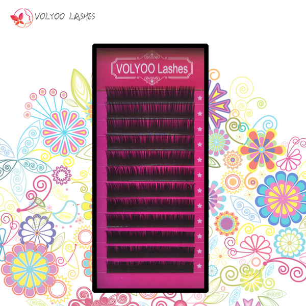 VOLYOO Lashes False Eyelashes All Size 1 Eyelash Extension Tray J B C D Curl Fadvan Natural Mink