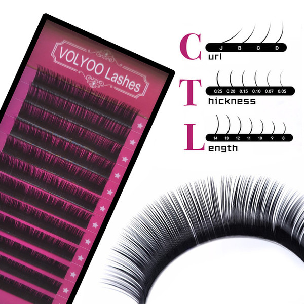 Volume Eyelash 1 Case All Size JBCD eyelash extensions mink black fake false eyelashes curl