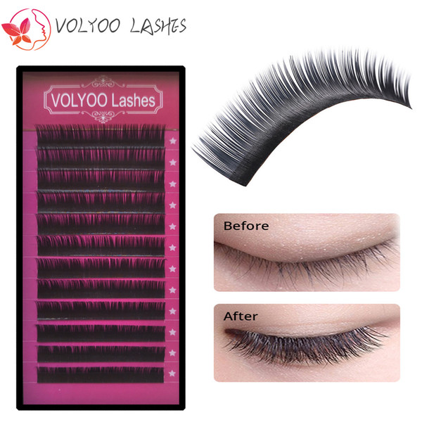 All sizes,12rows/case,8~14mm mix in one tray, high quality synthetic mink,natural mink,individual eyelash extension