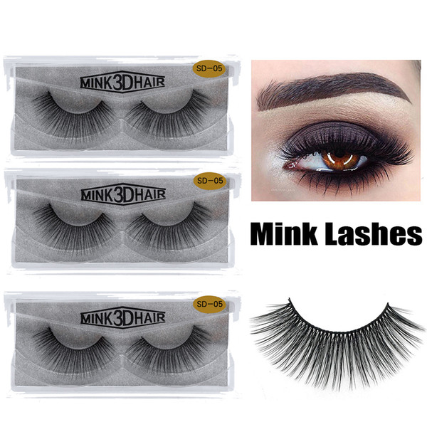 1Pair/lot Eyelashes 3D Mink Lashes natural handmade volume soft lashes long eyelash extension real mink eyelash for makeup