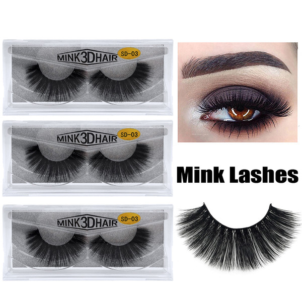 1Pair/lot Eyelashes 3D Mink Lashes Luxury Hand Made Mink Eyelashes Medium Volume Cruelty Free Mink False Eyelashes Upper Lashes