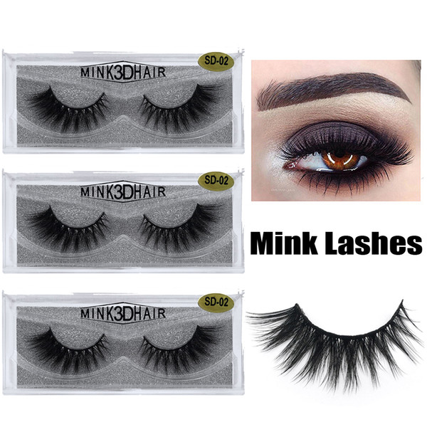 1Pair/lot Eyelashes 3D Mink Eyelashes Long Lasting False Eyelashes Reusable 3D Mink Lashes Lash Extension Make Up Fake Eye Lashes