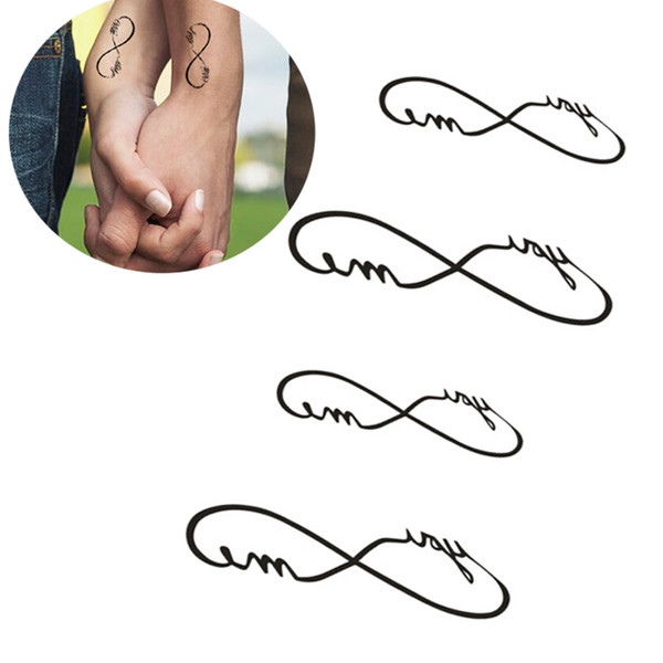 3PCS Love Infinity Symbol Waterproof Temporary Tattoos Mens Women Body Arm Art Sticker Couple Fake Tattoo Kit Sleeve Tips Tools