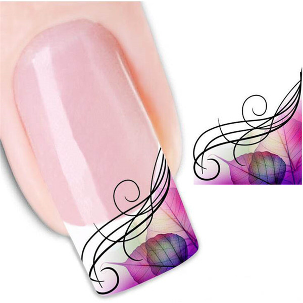 Beauty Leaf Design Water Transfer Nail Art Sticker Decal Polish Foil Adhesive Manicure Decoration Accessories Makeup Tool