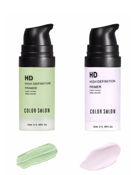 Color Salon face Care Corrector Primers 12ml green&purple Easy to Absorb Smooth Makeup Base Facial Cream Natural Moisturizer