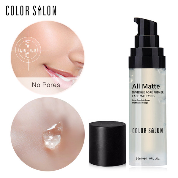 Color Salon Base pore Primer Makeup Liquid Smooth Oil-control Brighten Nake Foundation easy-wear Facial makeup Cream 30ml gel