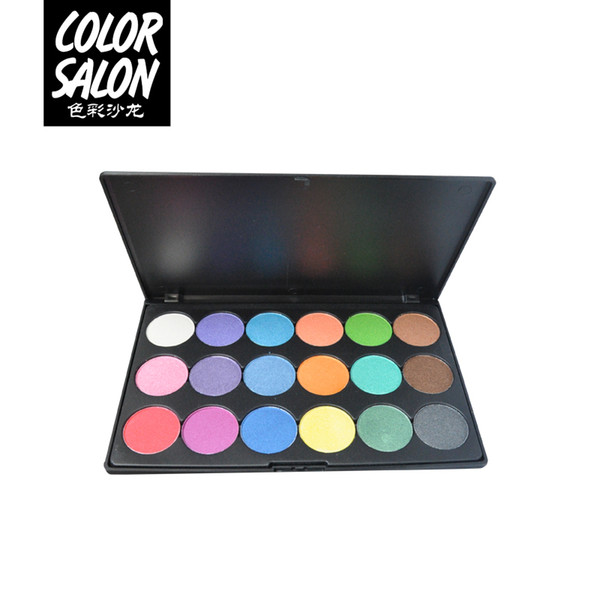 Color Salon 18colors Matte Glitter Shimmer Tropical Vacation Eyeshadow Palette Professional eyeshadow makeup cosmetic 2.7g*18